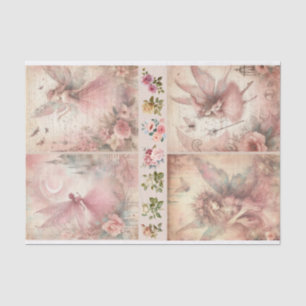 Papier Mousseline Médias mixtes Artiste Pink Junk Journal Fairy Coll