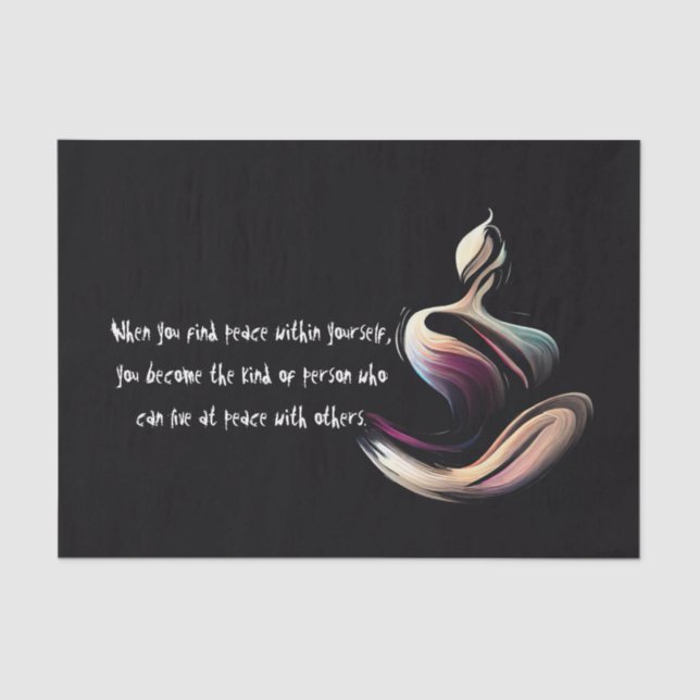 Papier Mousseline Méditation Yoga Instructeur Lotus Pose Brush Strok (Recto)