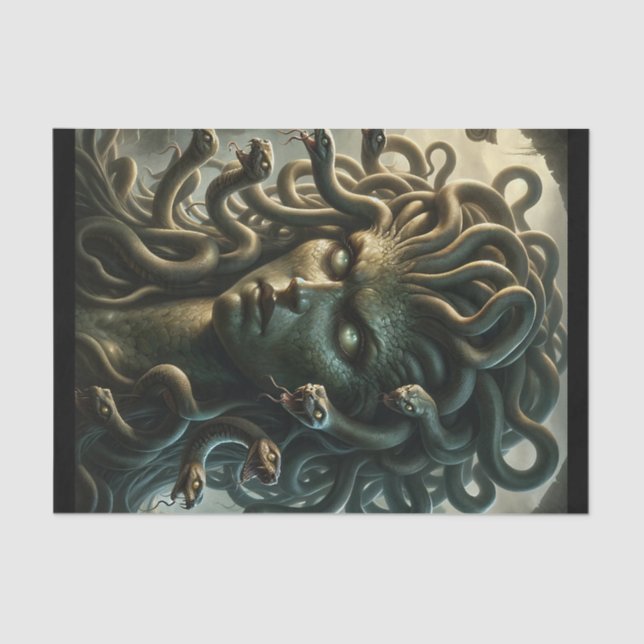 Papier Mousseline Medusa Stare de la mort Tête des serpents (Recto)