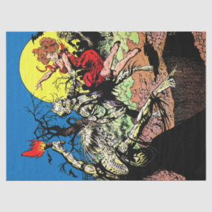 Papier Mousseline Méfiez-vous Vintage Horreur Comics Graveyard Zombi