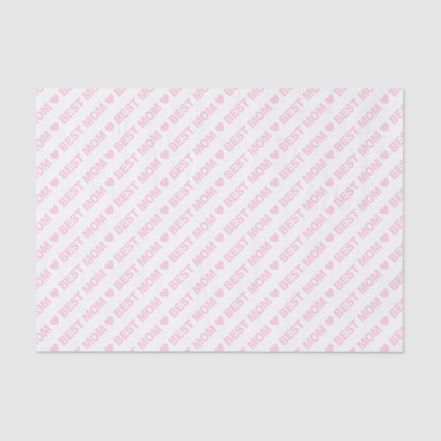 Papier Mousseline Meilleure maman rose pâle sur papier de tissus bla (Recto)