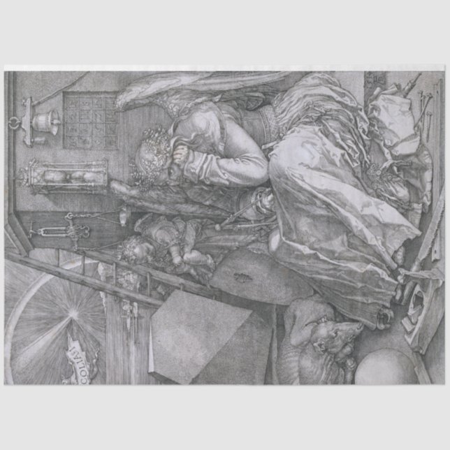 Papier Mousseline Melancholia, Albrecht Durer (Recto)
