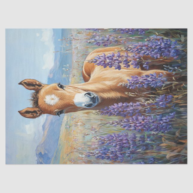 Papier Mousseline Mélange Foal Purple Lupine Fleurs Découpage (Recto)