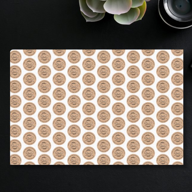 Papier Mousseline merci business kraft bow brown motif (Créateur téléchargé)