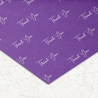 Papier Mousseline Merci de Motif de texte personnalisé violet