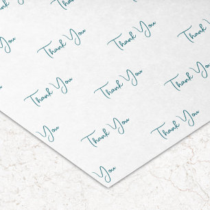 Papier Mousseline Merci de Motif de texte Turquoise personnalisé