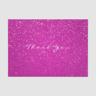 Papier Mousseline Merci de Parties scintillant d'or Fuchsia rose Con