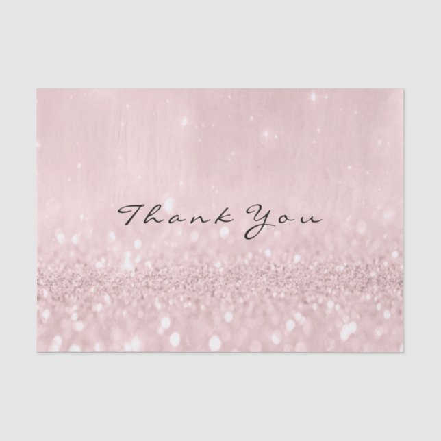 Papier Mousseline Merci de Parties scintillant Rose Rose Gold Blush  (Recto)