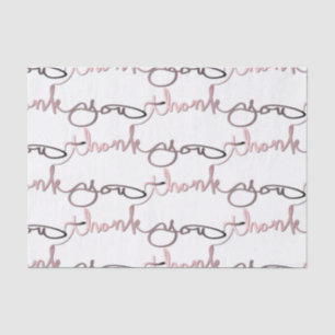 Papier Mousseline "Merci" Rose Gold&Gray Gradient Mains écrites