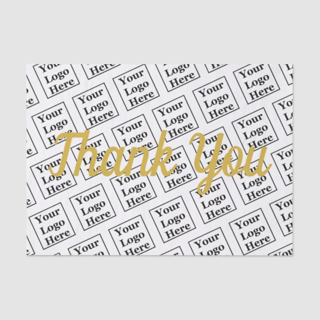 Papier Mousseline Merci Script avec votre logo ici Modèle (Recto)