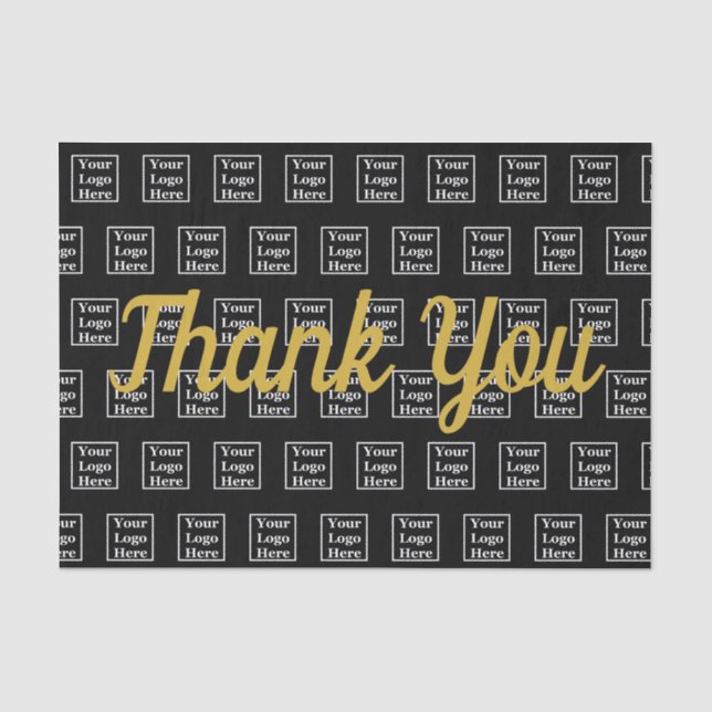 Papier Mousseline Merci sur Black Your Logo (Recto)