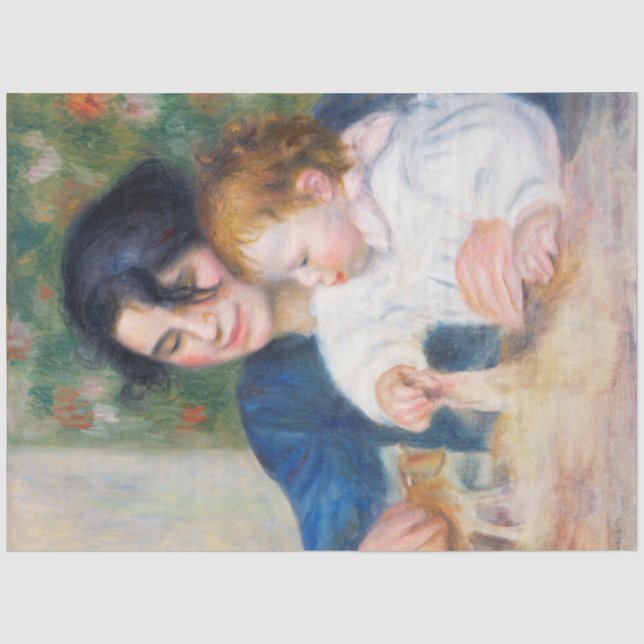 Papier Mousseline Mère et enfant, Renoir (Recto)