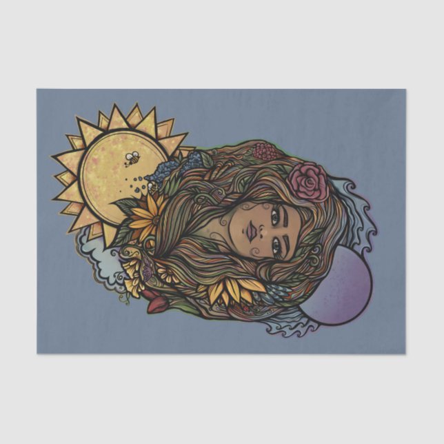 Papier Mousseline Mère Terre la déesse mondiale du Tarot (Recto)