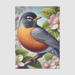 Papier Mousseline Merle américain, oiseau de l'État du Michigan