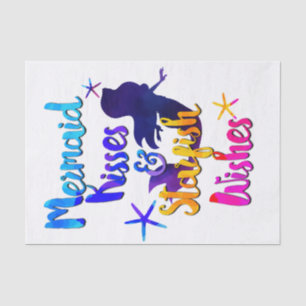 Papier Mousseline Mermaid Kisses & Starfish Wives Aquarelle plage
