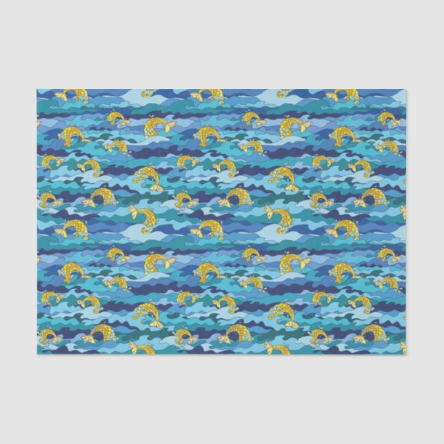 Papier Mousseline Mermaid Splash Seamless Motif (Recto)