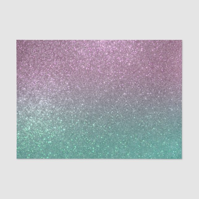Papier Mousseline Mermaid vert rose Parties scintillant étincelante  (Recto)