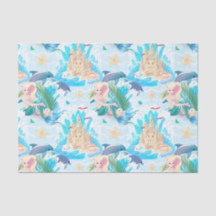 Papier Mousseline Mermaides Et Châteaux De Sable