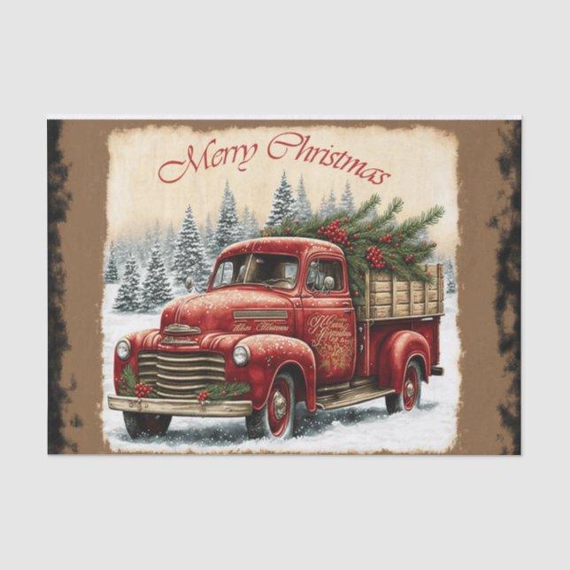 Papier Mousseline Merry Christmas Truck (Recto)