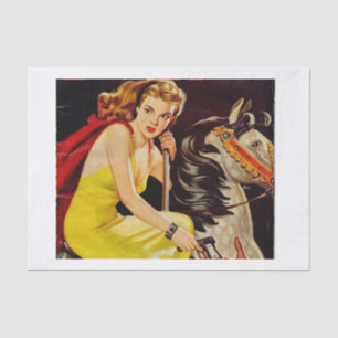 Papier Mousseline Merry Go Round Girl & Horse