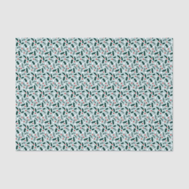 Papier Mousseline Merry Holly Days Tissue Paper (Recto)