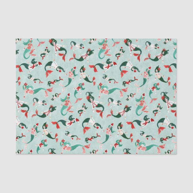 PAPIER MOUSSELINE MERRY MERMAIDS AQUA (Recto)