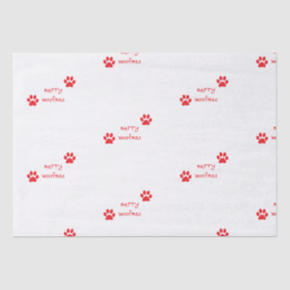 Papier Mousseline Merry Woofmas Empreinte de patte Red Statement