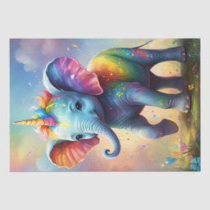 Papier Mousseline Merveilles radieuses : L'éléphant bébé licorne arc