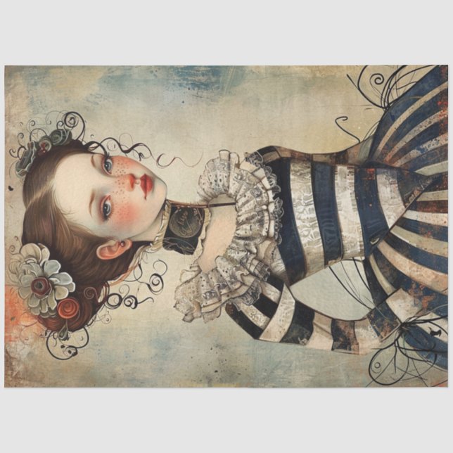 Papier Mousseline Merveilleusement Bizarre Vintage fille (Recto)