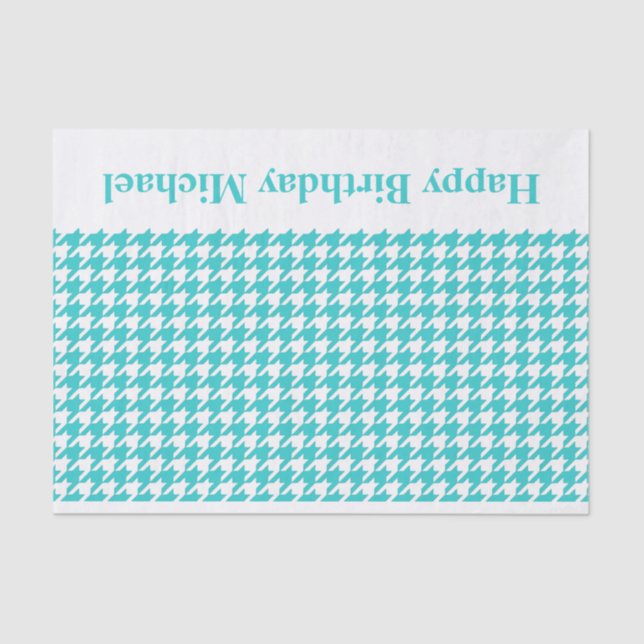 Papier Mousseline Message moderne du pied-de-poule w/custom de (Recto)