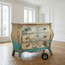 Meuble découpé à texture florale rustique vintage