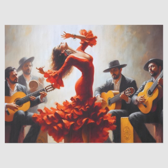 Papier Mousseline Meubles Éphémères de Danse Flamenco Découpage (Recto)