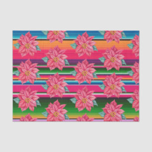 Papier Mousseline Mexique Serape Poinsettia Noël Mexique