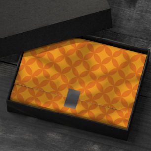 Papier Mousseline Mi-siècle Mod Géométrique Rétro Moderne Orange Sun