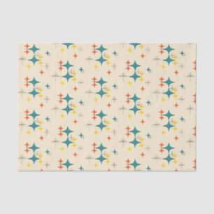 Papier Mousseline Mi-siècle moderne de l'ère atomique Starbursts Tur