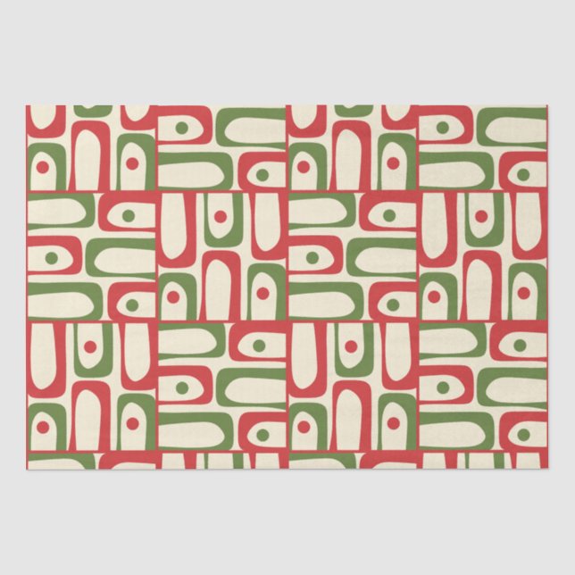 Papier Mousseline Mi-siècle moderne Piquet de Noël Moderniste (Recto)