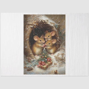 Papier Mousseline Mice de Noël