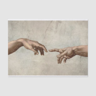 Papier Mousseline Michaelangelo mains création adam dieu