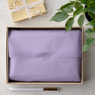 Papier Mousseline Micro pois blanc - Lavande tendre
