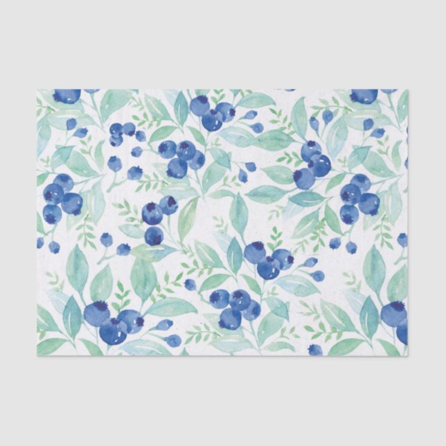 Papier Mousseline Midsummer Rustic Blueberry Berry Motif d'été (Recto)