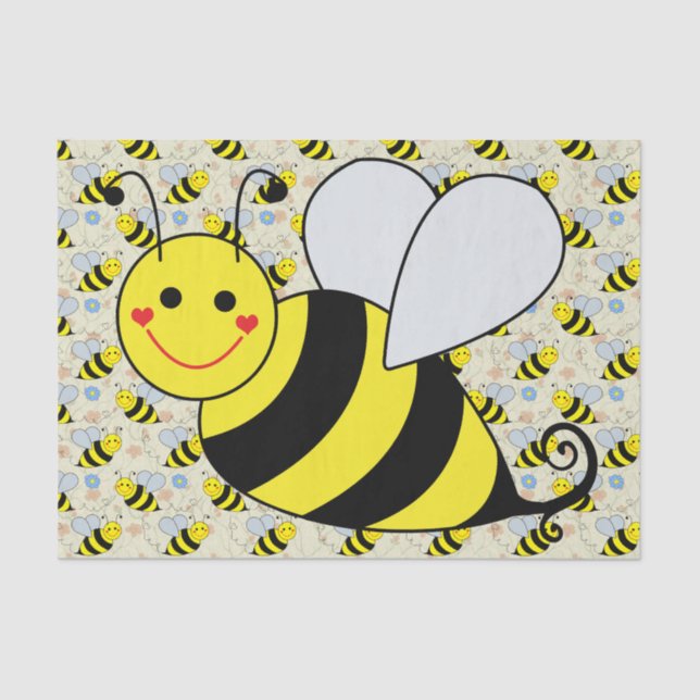 Papier Mousseline Mignon gaffez l'abeille avec le motif (Recto)