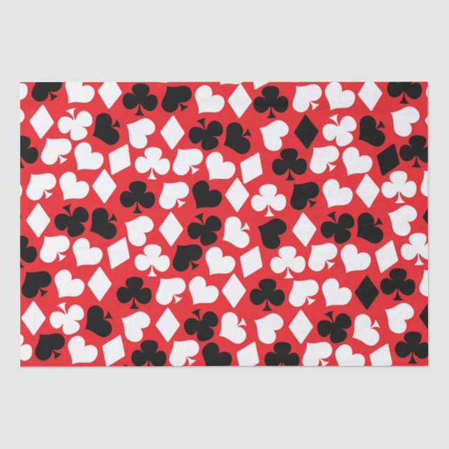 Papier Mousseline Mignonne carte couleur motif casino partie (Recto)