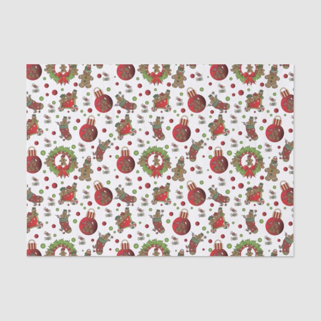 Papier Mousseline Mignonne Fun Christmas Gingerbread Hommes (Recto)