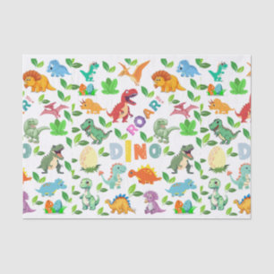 Papier Mousseline Mignonnes sortes de Dinosaures sans joint