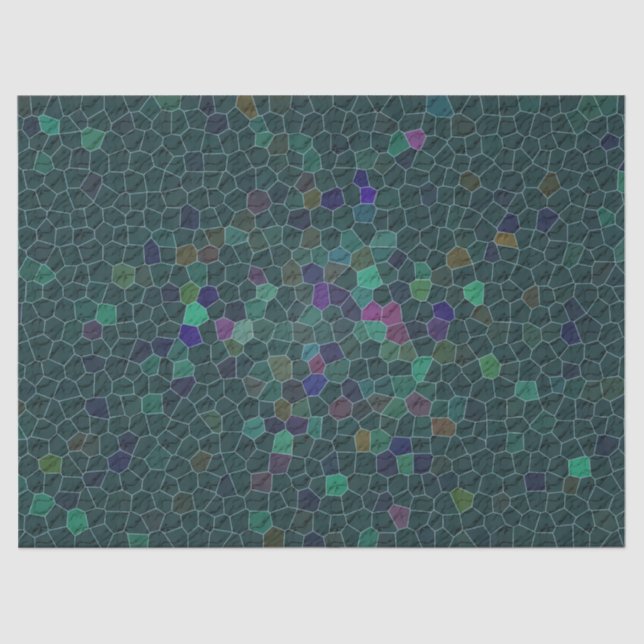 Papier Mousseline Mini motif de tuile d'hexagone de mosaïque verte (Recto)