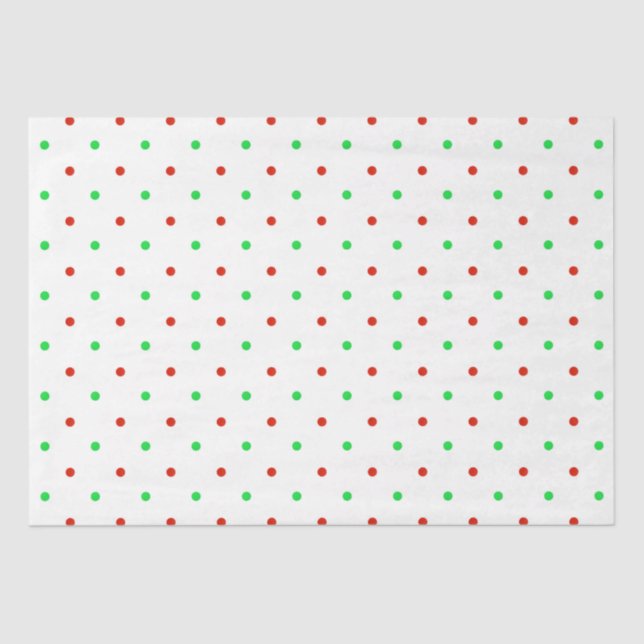 Papier Mousseline Mini Pois d'aquarelle rouge et verte (Recto)