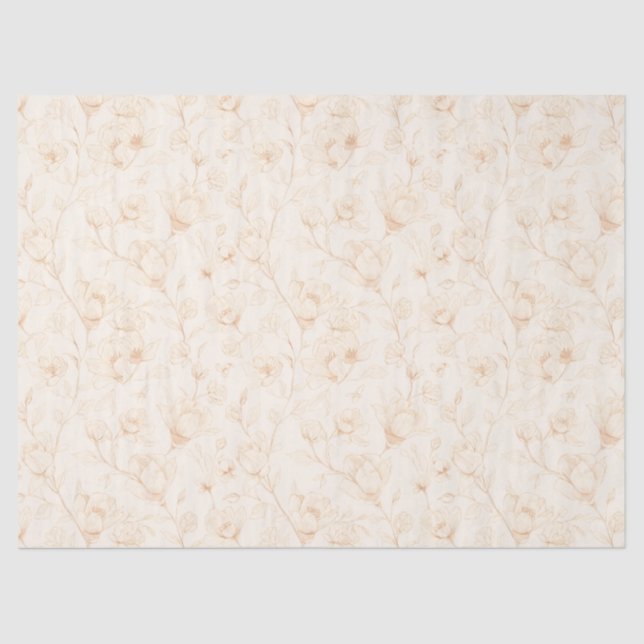 Papier Mousseline Minimalist Neutral Botanical (Recto)
