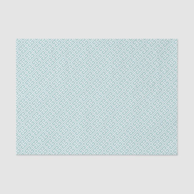Papier Mousseline Mint Green Greek Key (Recto)