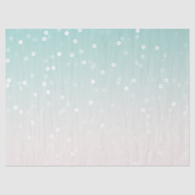 Papier Mousseline Mint Ombre White Bokee Confetti (Recto)