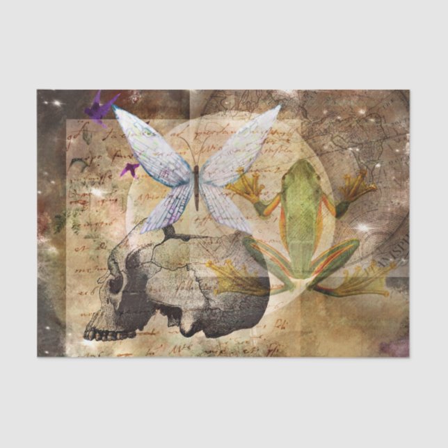 Papier Mousseline Minuit Lune Magique Spell Frog Decoupage (Recto)